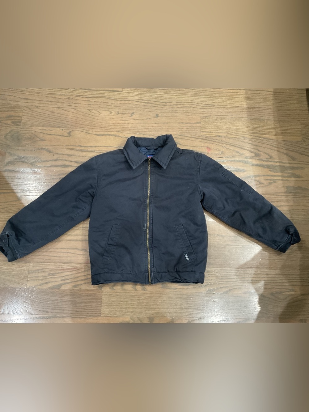Dickies Boys Black Bomber Jacket Size 8/10 Vintage Style Like New